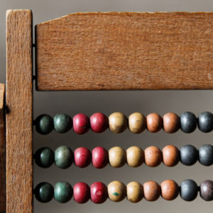 Boulier d'école pliant, en bois et métal