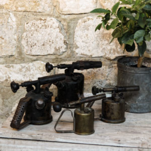 Série de 4 chalumeaux / lampes à souder en laiton