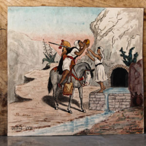 Aquarelle orientaliste - Le buveur d'eau à la Fontaine - Années 30 - Maroc