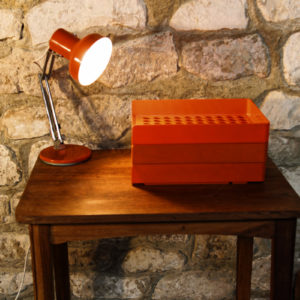 Série de 3 bannettes orange vintage années 70