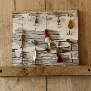 Cadre de pêche, composition à partir de leurres, cuillers anciens