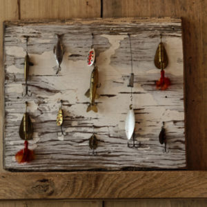 Cadre de pêche, composition à partir de leurres, cuillers anciens