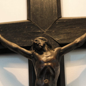 Crucifix en bois noirci Napoléon III, Christ en bronze