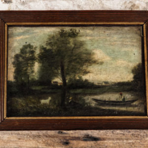 Huile sur toile Barbizon, Ecole de Corot, fin XIXème siècle