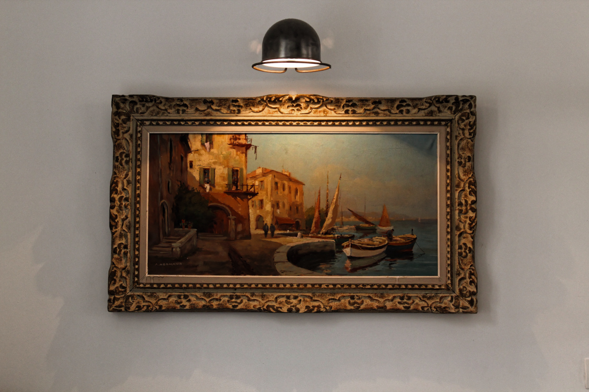 Huile sur toile, port de Méditerranée, Signée A. Normand