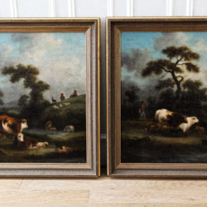 Huiles sur toile paysage animé