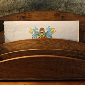 Porte lettres art déco en chêne