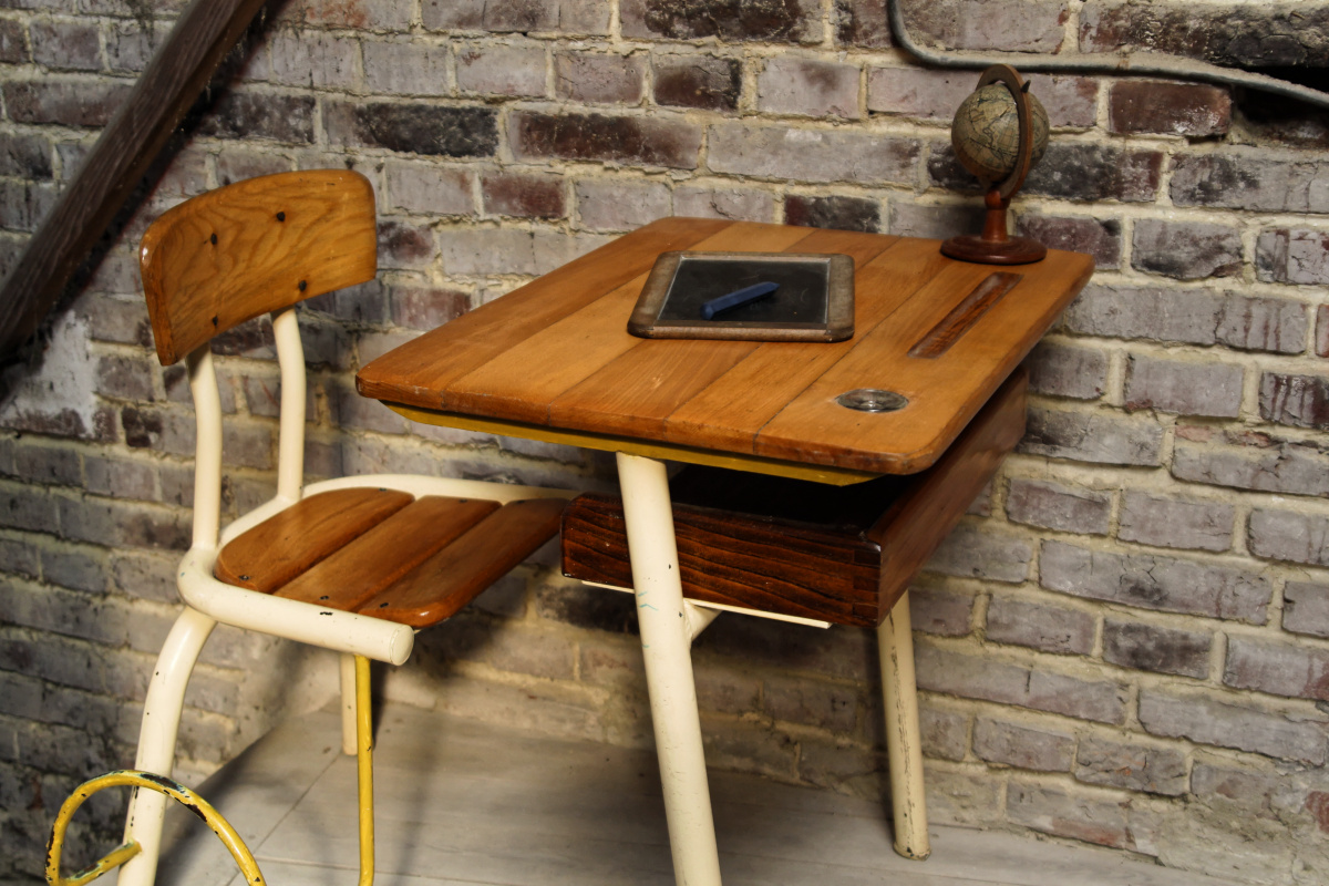 Pupitre d'écolier, années 50