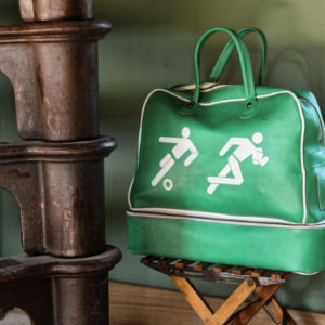 Sac de sport vert vintage années 70