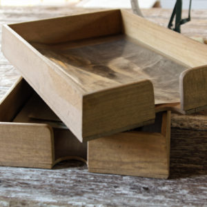 Paire de trieurs de bureau - vintage années 50 - en bois