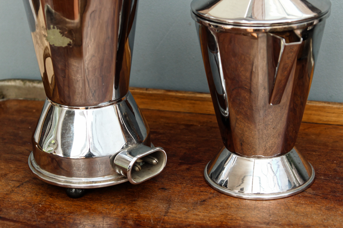 Cafetière Expresso chrome et bois années 50, marque JAM – Image 5