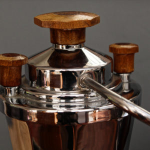 Cafetière Expresso chrome et bois années 50, marque JAM