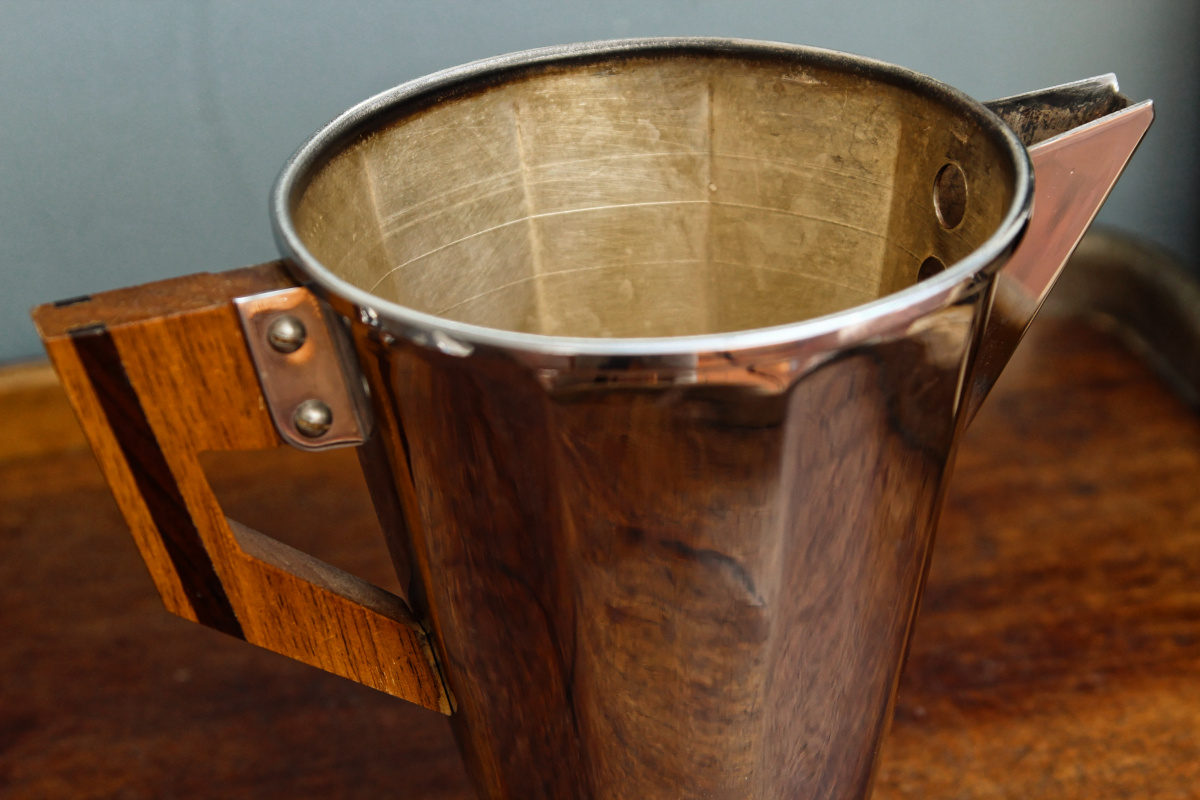 Cafetière Expresso chrome et bois années 50, marque JAM – Image 4