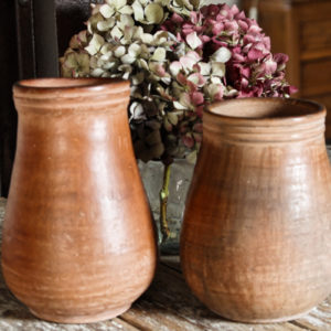 Ancienne paire de pots en terre cuite, terracotta