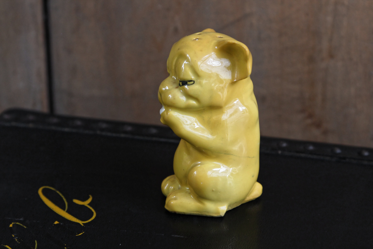Salière Germany en porcelaine, petit chien jaune – Image 5