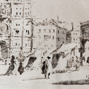 Estampe originale - Francesco Guardi - Place Saint Marc - Venise