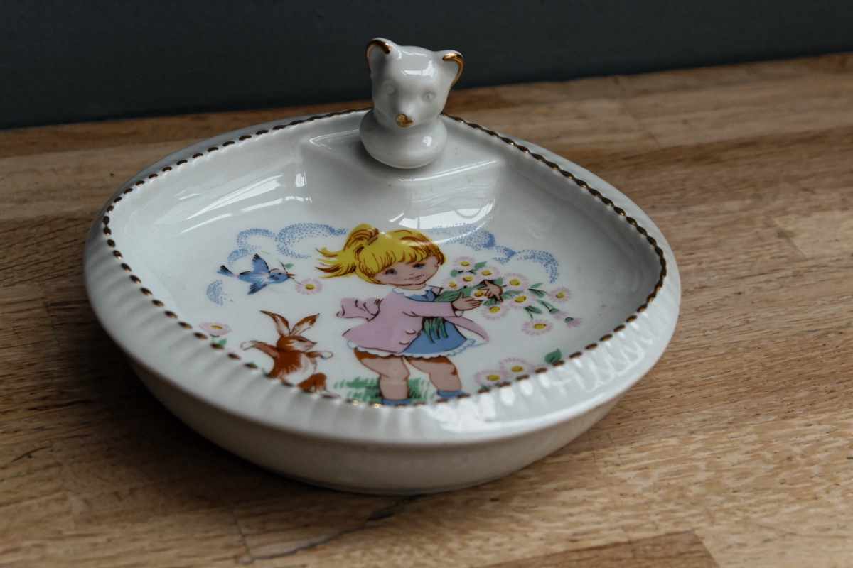Assiette à bouillie en porcelaine de Limoges