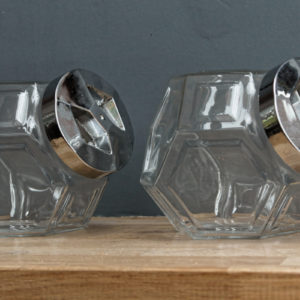 Paire de bocaux de bonbons années 50-60