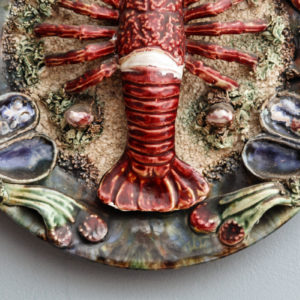 Assiette langouste en majolique