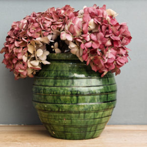 Vase boule en terre cuite vernissée