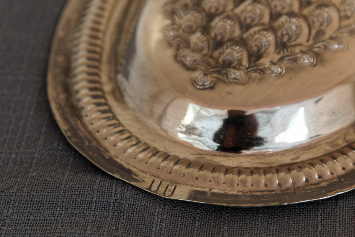 Ancien plat à poisson en métal argenté – Image 3