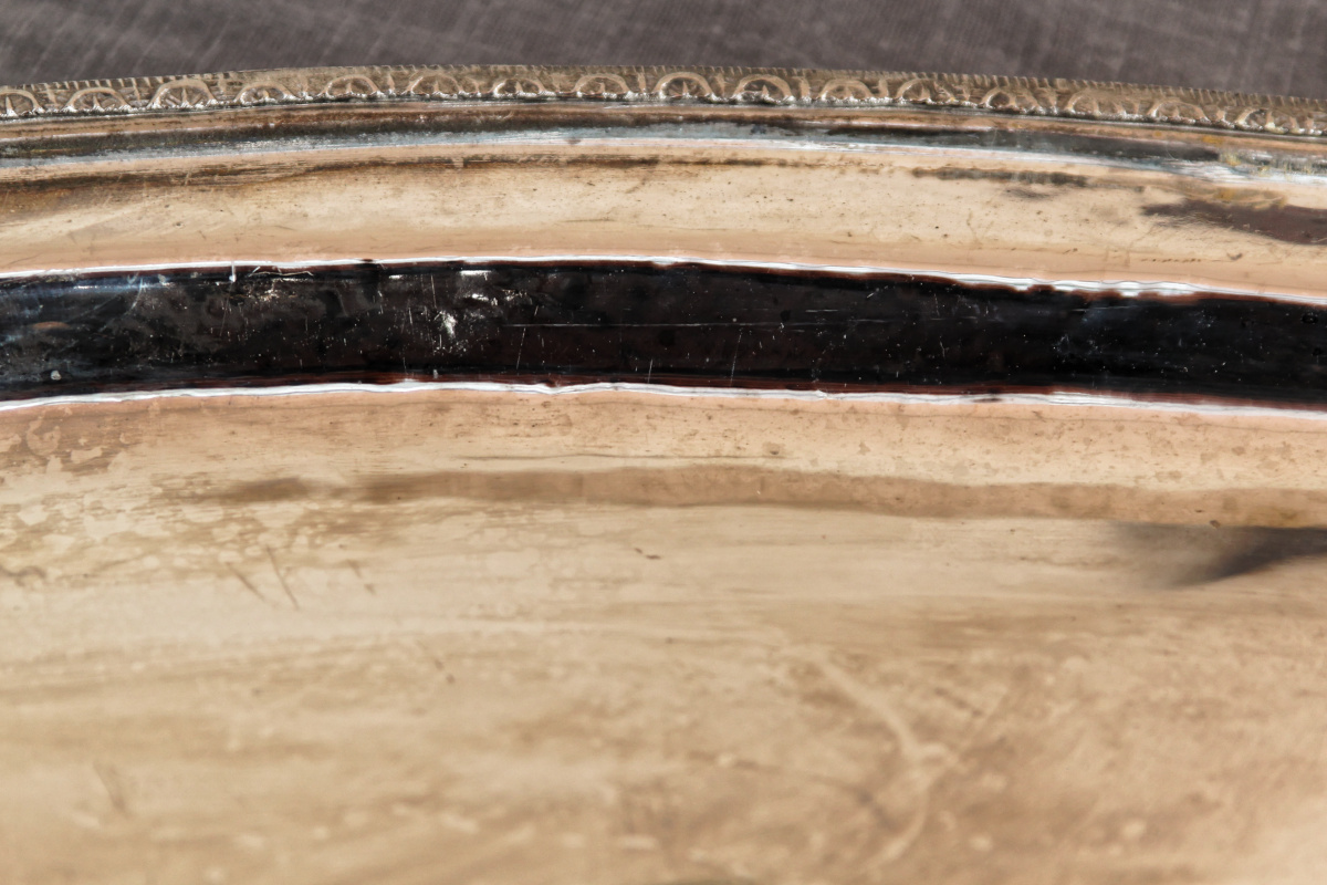 Ancien plat à poisson en métal argenté – Image 9