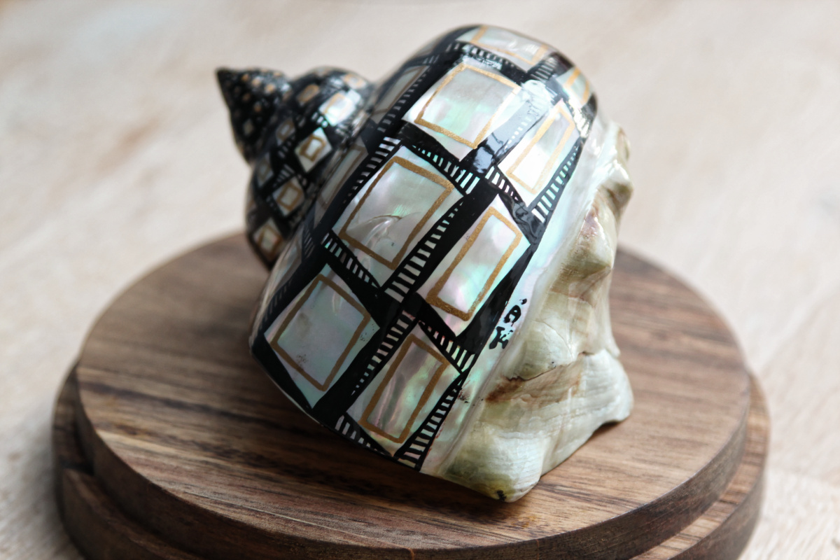 RESERVE - Trio de coquillages décorés - sous globes – Image 2