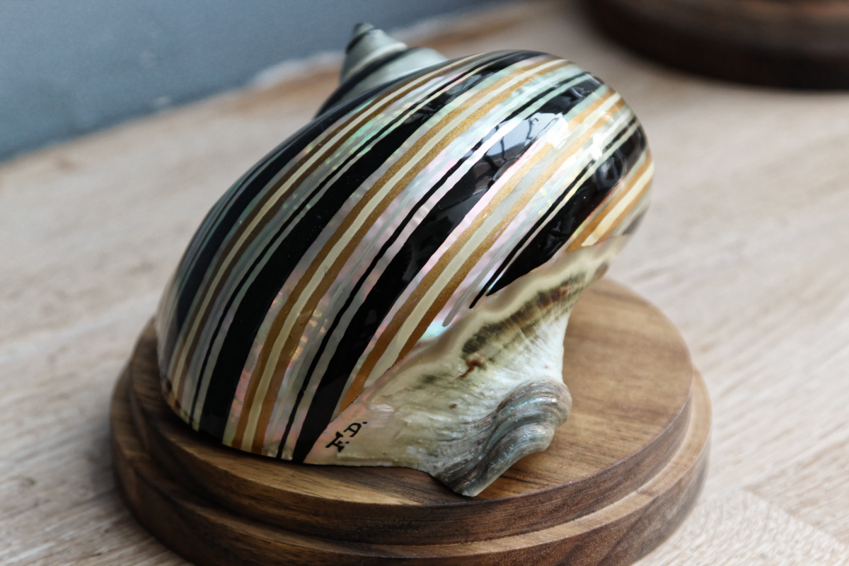 RESERVE - Trio de coquillages décorés - sous globes – Image 5