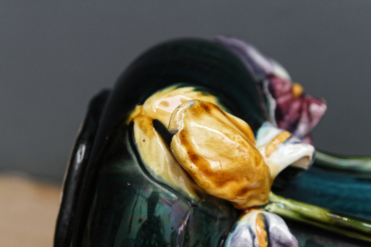 Paire de vases art nouveau - barbotine – Image 3