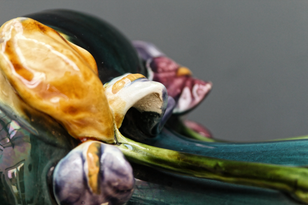 Paire de vases art nouveau - barbotine – Image 4