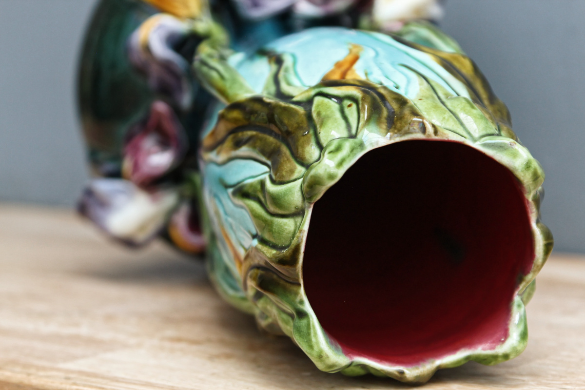 Paire de vases art nouveau - barbotine – Image 7