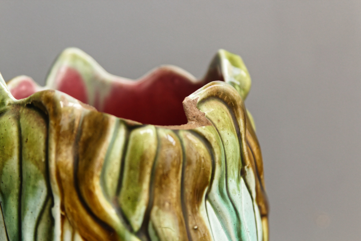 Paire de vases art nouveau - barbotine – Image 11