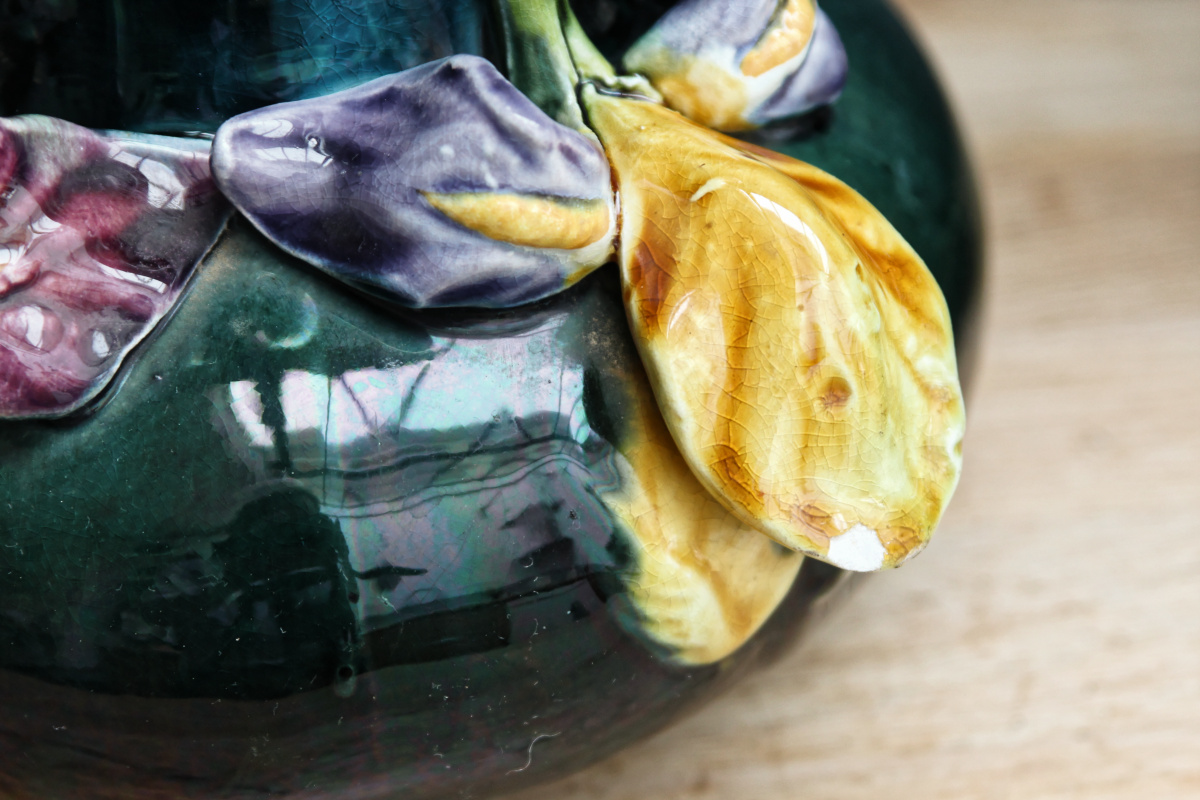 Paire de vases art nouveau - barbotine – Image 10