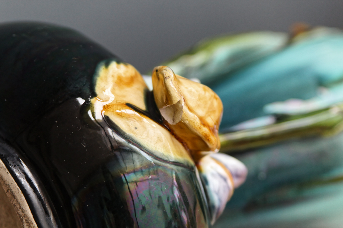 Paire de vases art nouveau - barbotine – Image 2