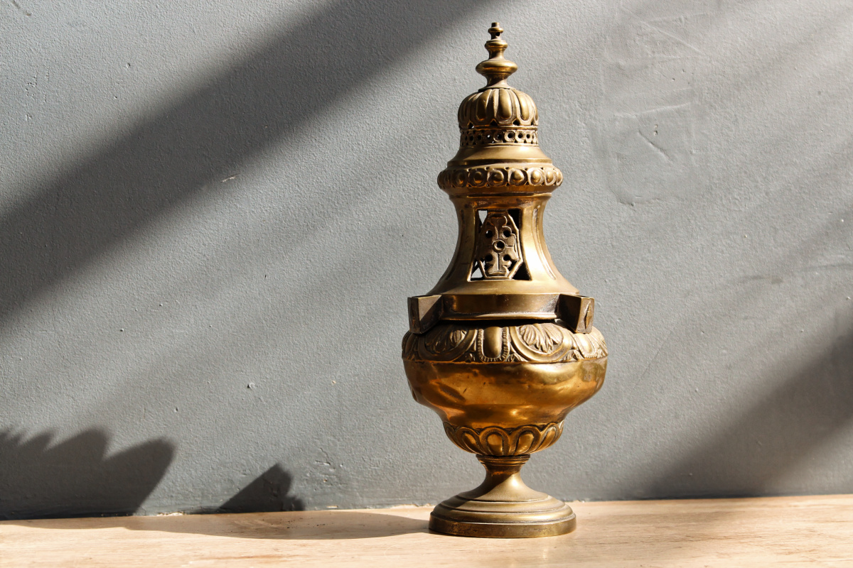 Encensoir, laiton repoussé - 19ème siècle – Image 8