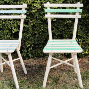VENDU - Lot de 3 chaises de jardin lattées