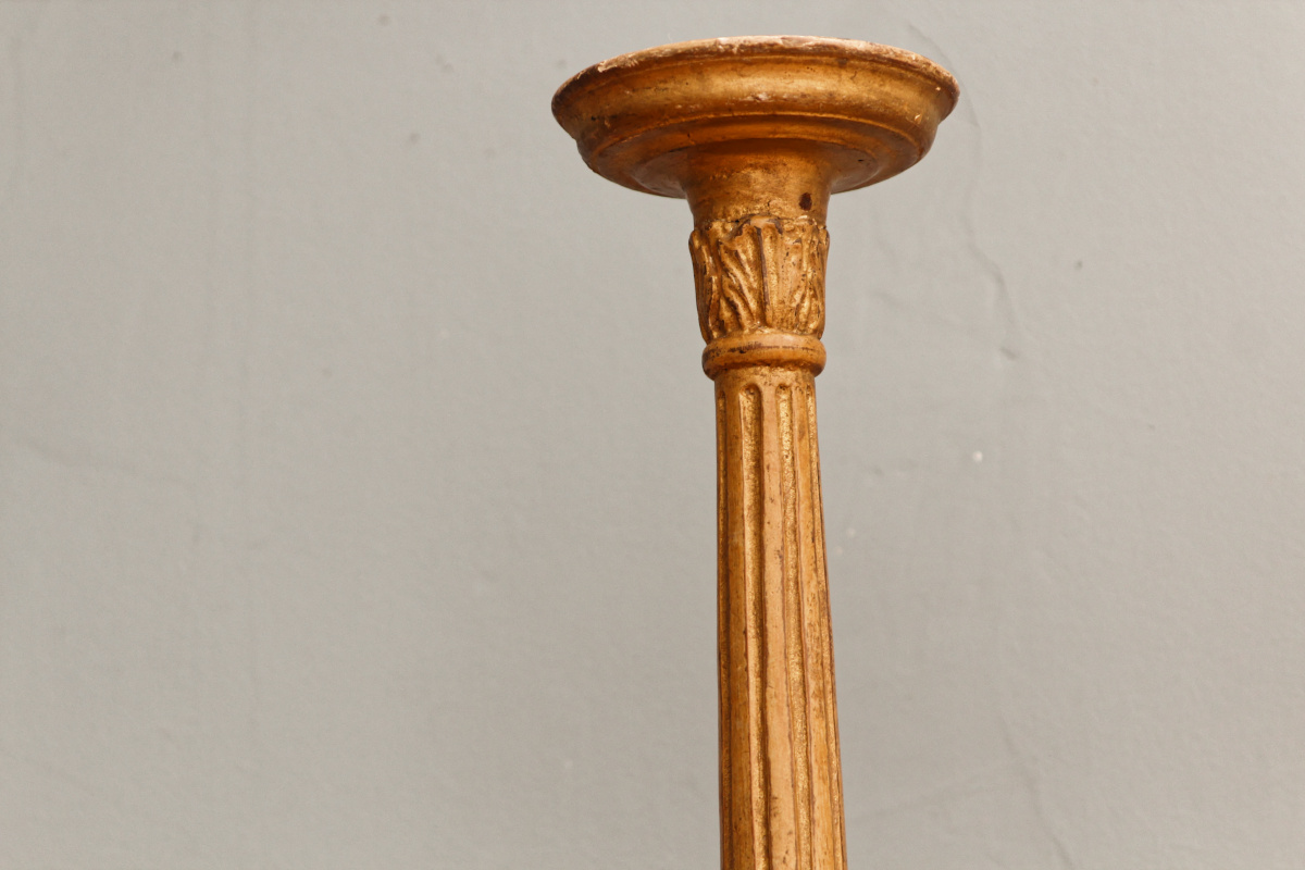 Paire de pique cierges d'église en bois - 18ème siècle – Image 11