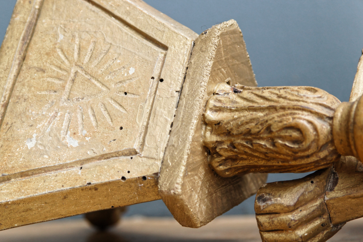 Paire de pique cierges d'église en bois - 18ème siècle – Image 3