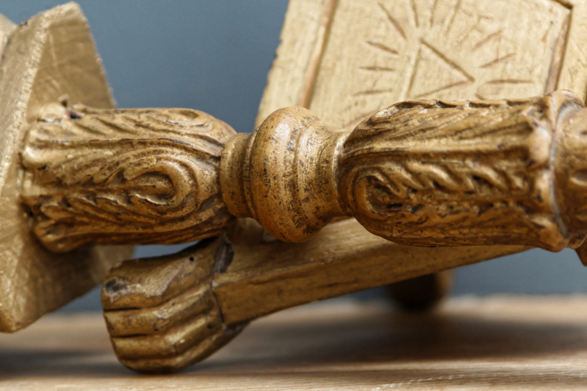 Paire de pique cierges d'église en bois - 18ème siècle – Image 2