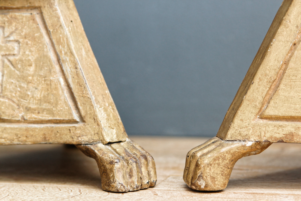 Paire de pique cierges d'église en bois - 18ème siècle – Image 15