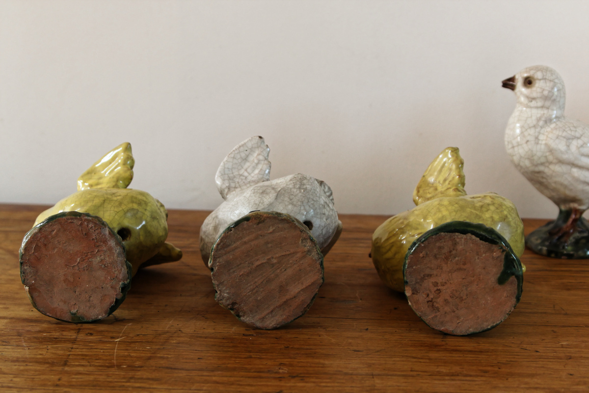 Lot de 6 poussins en majolique - origine Bavent – Image 4