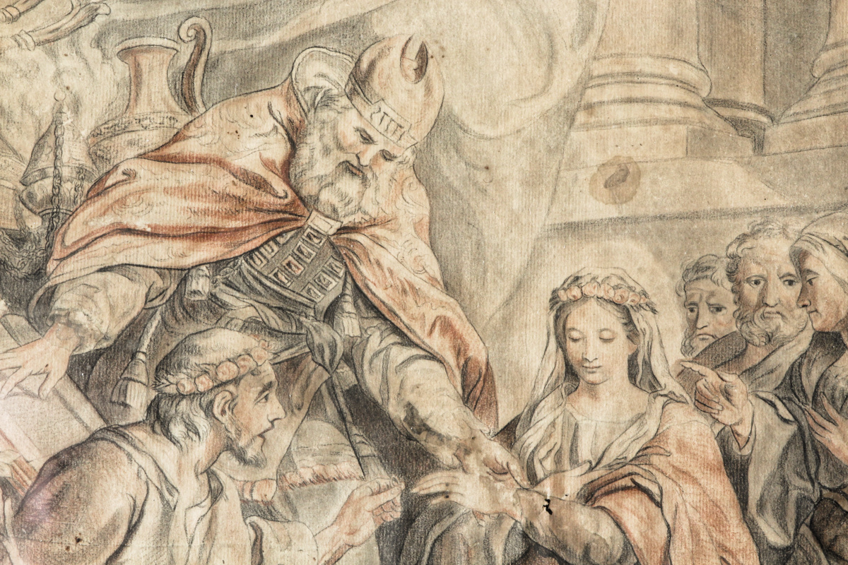 Le mariage de la vierge, d'après Carle Van Loo, XVIIIème siècle – Image 12